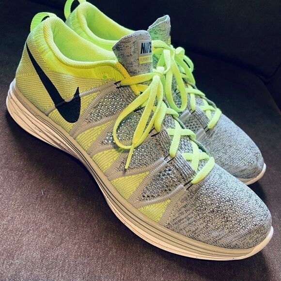 NEW Nike Flyknit Lunar 2 Yellow Grey White Mens 11 US 45 EUR - Picture 1 of 16